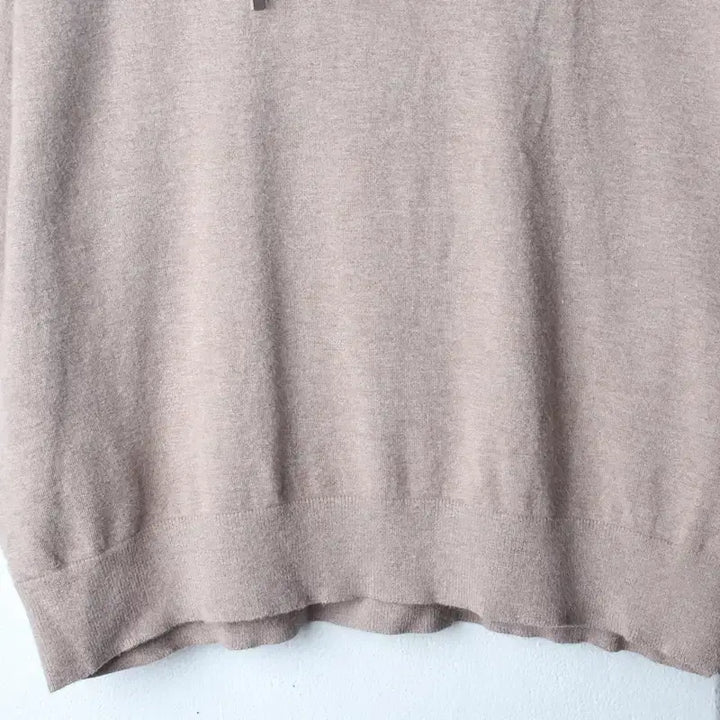 [BUNJANG] W KUZTENG Knit Short Sleeve Hoodie Brown / W(M-L) 쿠즈텡 니트 반팔 후드 브라운-1860C