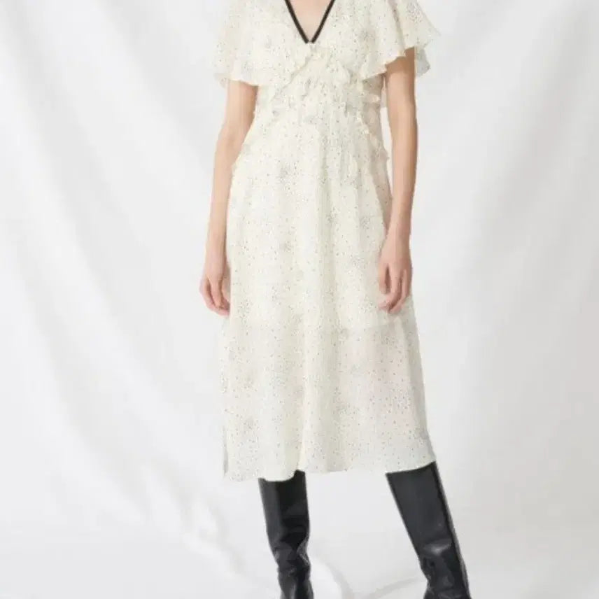[BUNJANG] Maje Frill Long Dress / 마쥬 프릴 롱 원피스36