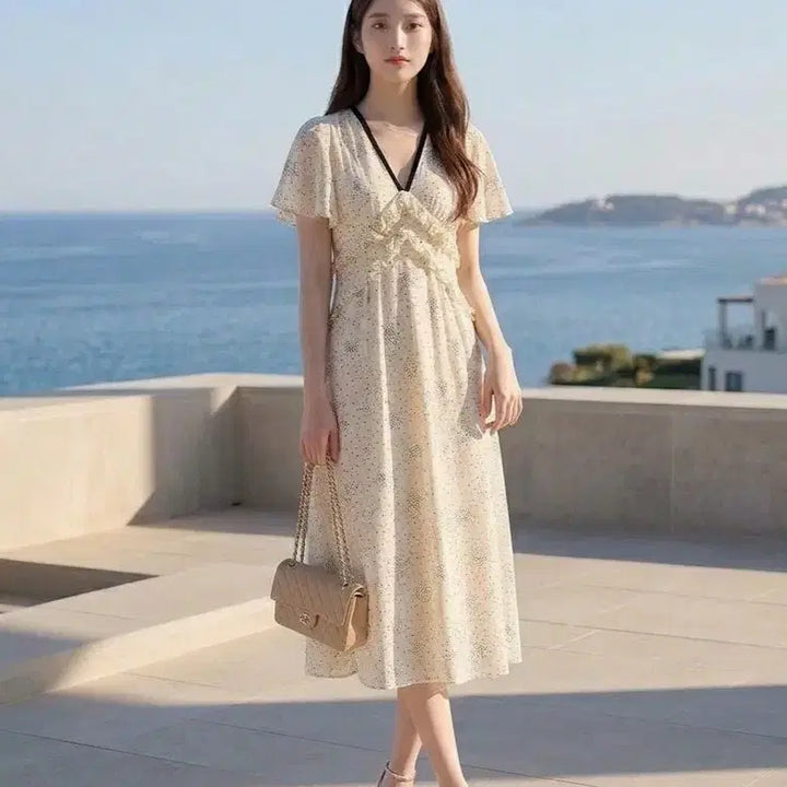 [BUNJANG] Maje Frill Long Dress / 마쥬 프릴 롱 원피스36