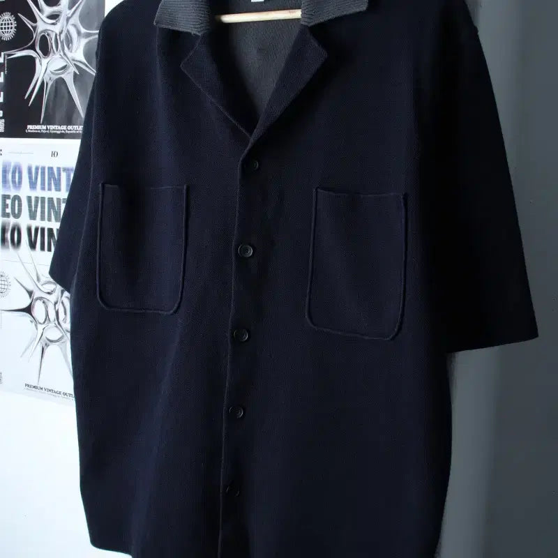 [BUNJANG] COS Navy Cotton Short Sleeve Collar Shirt / (M-XL) 코스 반팔 카라 티셔츠 셔츠 남방 네이비 면-1860E