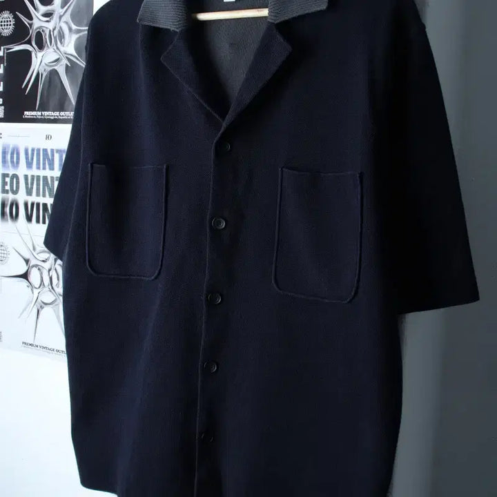 [BUNJANG] COS Navy Cotton Short Sleeve Collar Shirt / (M-XL) 코스 반팔 카라 티셔츠 셔츠 남방 네이비 면-1860E