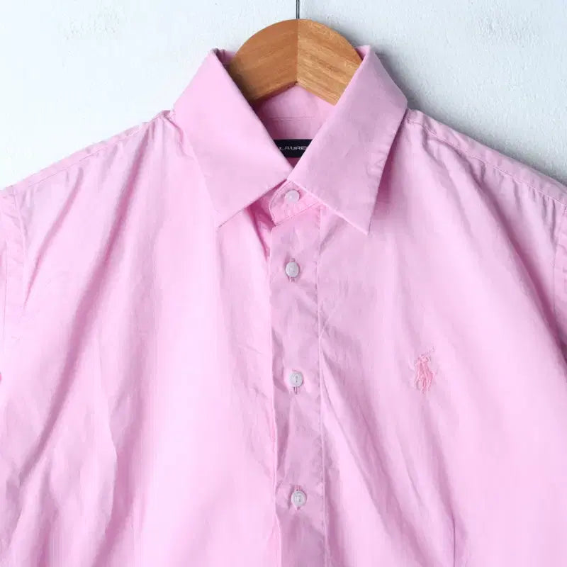 [BUNJANG] Polo Ralph Lauren Pink Short Sleeve Shirt / W(S) 폴로 랄프로렌 반팔 카라 티셔츠 셔츠 남방 핑크-1860F