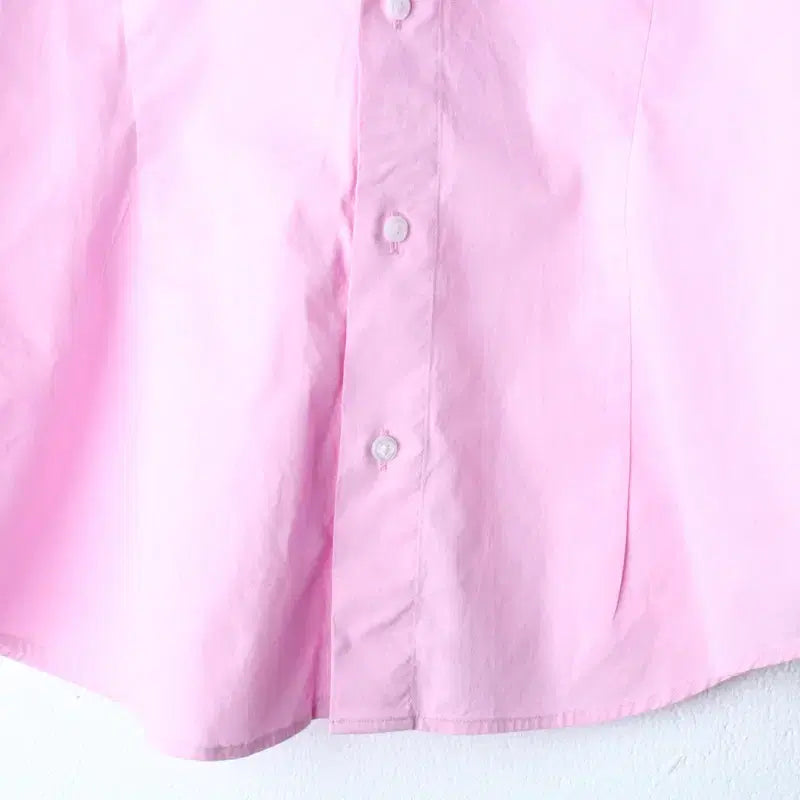 [BUNJANG] Polo Ralph Lauren Pink Short Sleeve Shirt / W(S) 폴로 랄프로렌 반팔 카라 티셔츠 셔츠 남방 핑크-1860F