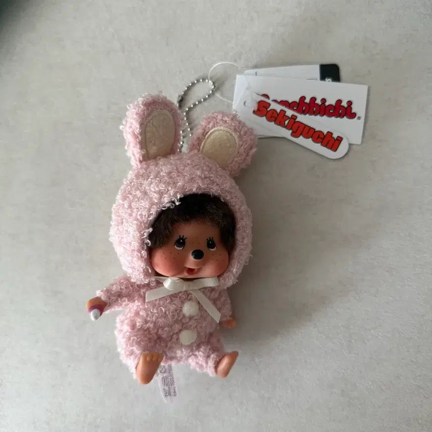 [BUNJANG] Monchhichi New Bunny SS Big Head Keyring / 몬치치 신상 바니 ss 빅헤드 키링 (새상품)