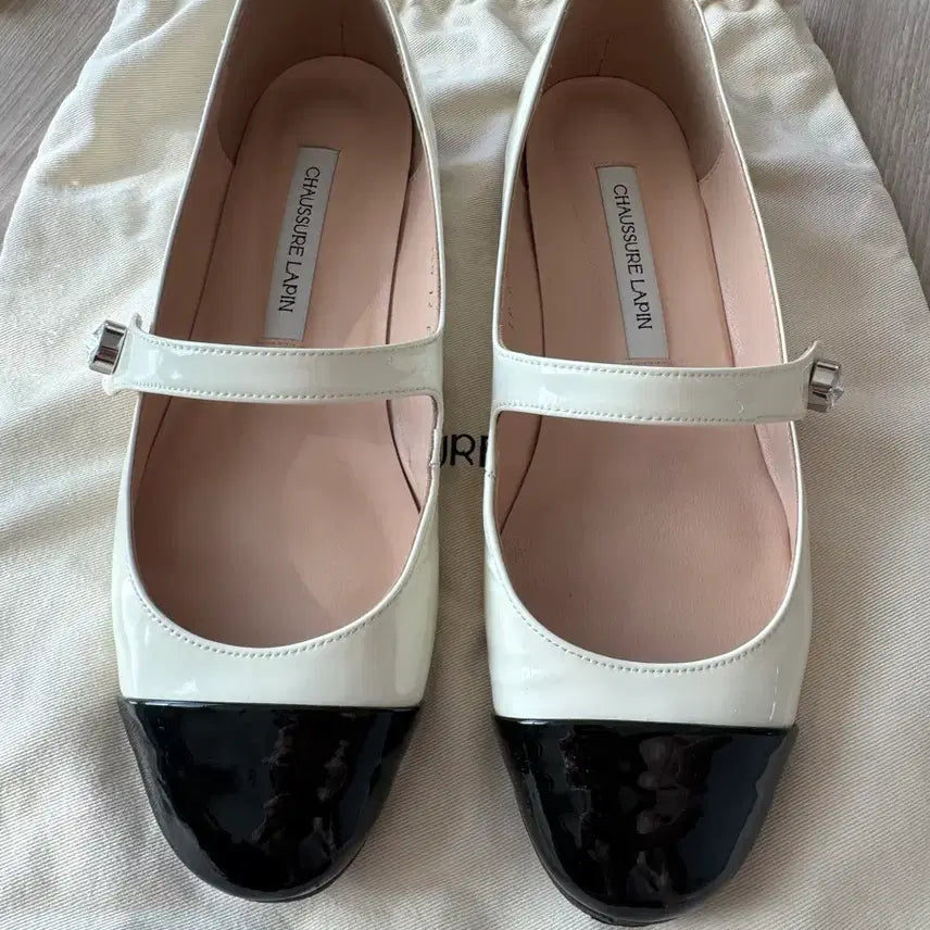 [BUNJANG] Repetto White Black Point Ballet Flats Shoes Size 250 / 쇼쉬르라팡 화이트 블랙코 플랫 슈즈 250