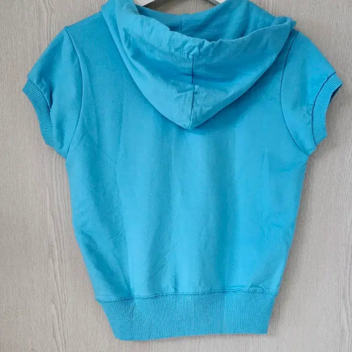 [BUNJANG] Short Sleeve Hoodie Zip-Up (Blue) / 55반팔후드집업 새상품 블루,화이트