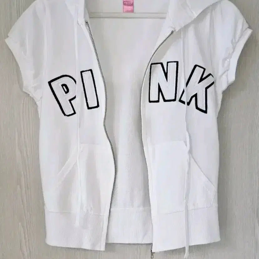 [BUNJANG] Short Sleeve Hoodie Zip-Up (Blue) / 55반팔후드집업 새상품 블루,화이트