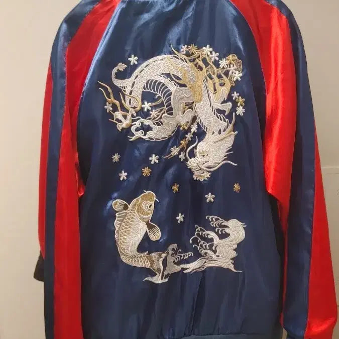 [BUNJANG] Vintage Japanese White Dragon Sukajan Jacket / 일본 빈티지 백룡 스카쟌