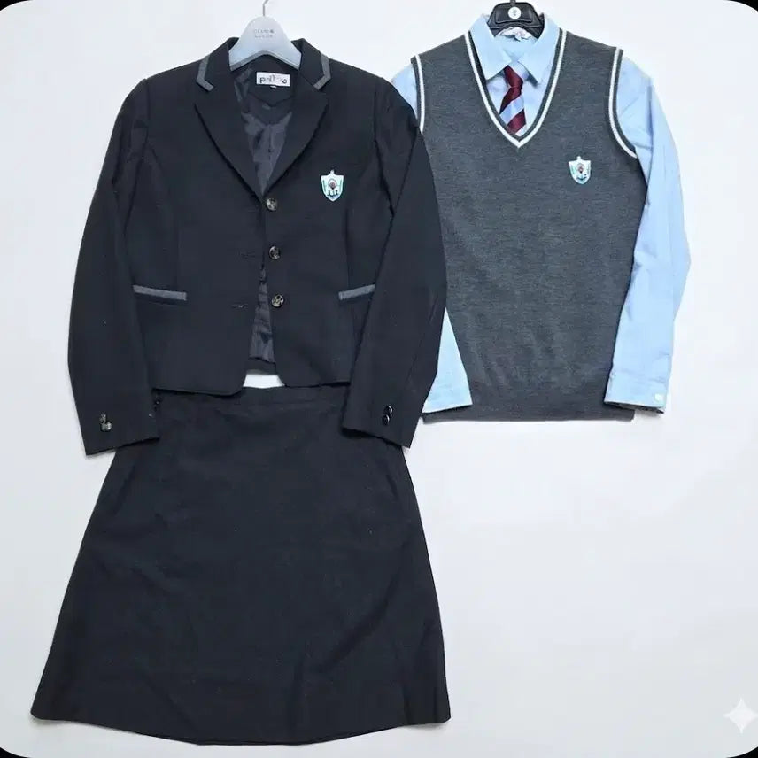 [BUNJANG] School Uniform Set (Spring/Fall/Winter) / 예쁜 여자교복 춘추동계 짧치세트d74-1(안산성호중)
