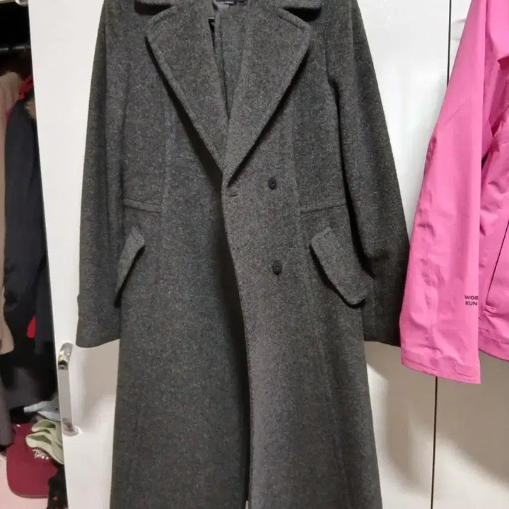 [BUNJANG] Blue Pepe Charcoal Gray Long Coat / 블루페페 진그레이 롱코트 66