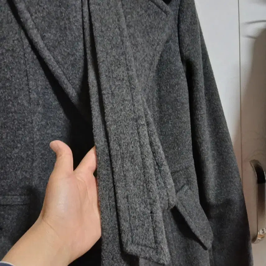 [BUNJANG] Blue Pepe Charcoal Gray Long Coat / 블루페페 진그레이 롱코트 66