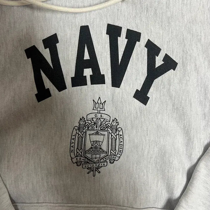 [BUNJANG] Outstanding Navy Reverse Weave Hoodie M / 아웃스탠딩 해군 후드티(리버스 위브) M