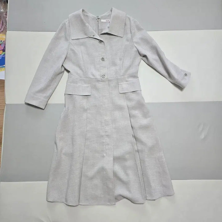 [BUNJANG] SOUP Linen Blend Midi Dress Beige Size 66 / SOUP 숲 베이지 린넨 혼방 원피스 66 새상품 하객룩