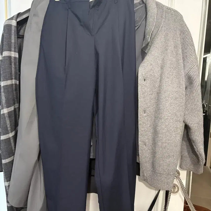 [BUNJANG] Enough Wide Slacks Navy / 이너프 와이드 슬랙스 네이비