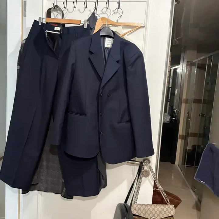[BUNJANG] Enough Wide Slacks Navy / 이너프 와이드 슬랙스 네이비