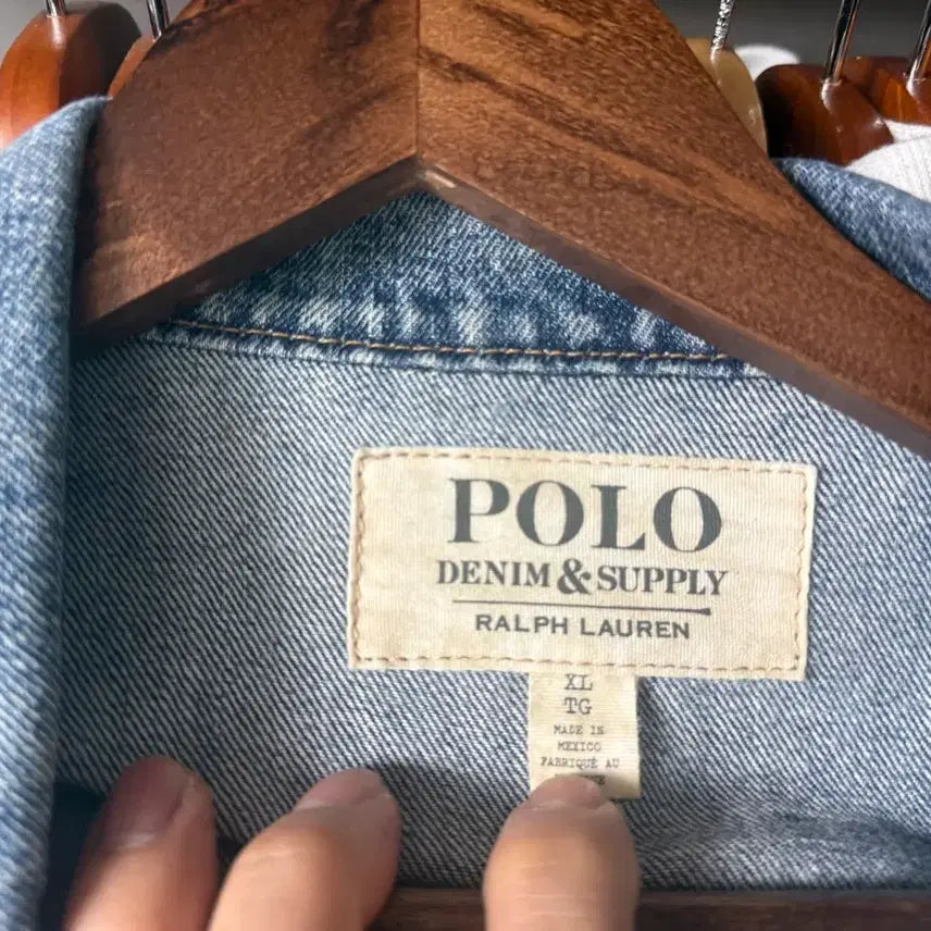 [BUNJANG] Polo Denim Trucker Jacket Painting Wash XL / 폴로 데님 트러커 자켓 페인팅 워싱XL