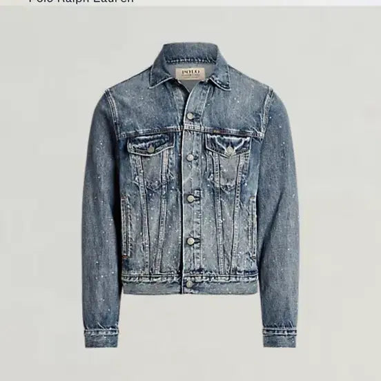 [BUNJANG] Polo Denim Trucker Jacket Painting Wash XL / 폴로 데님 트러커 자켓 페인팅 워싱XL