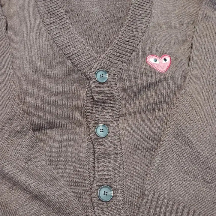[SOLD OUT] 꼼데가르송 플레이 가디건 브라운 L