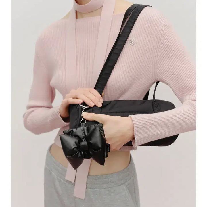 [BUNJANG] Marithe Francois Girbaud Padded Ribbon Pouch Keyring / 마리떼 프랑소와 저버 패딩 리본 파우치 키링