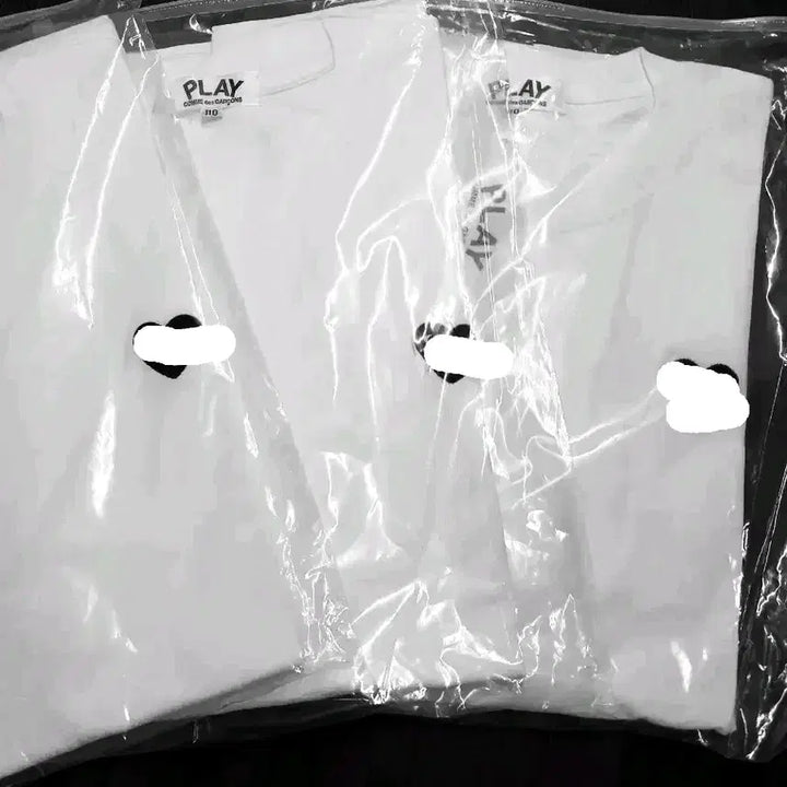 [SOLD OUT] 꼼데 플레이 흰색 블랙와펜 티셔츠