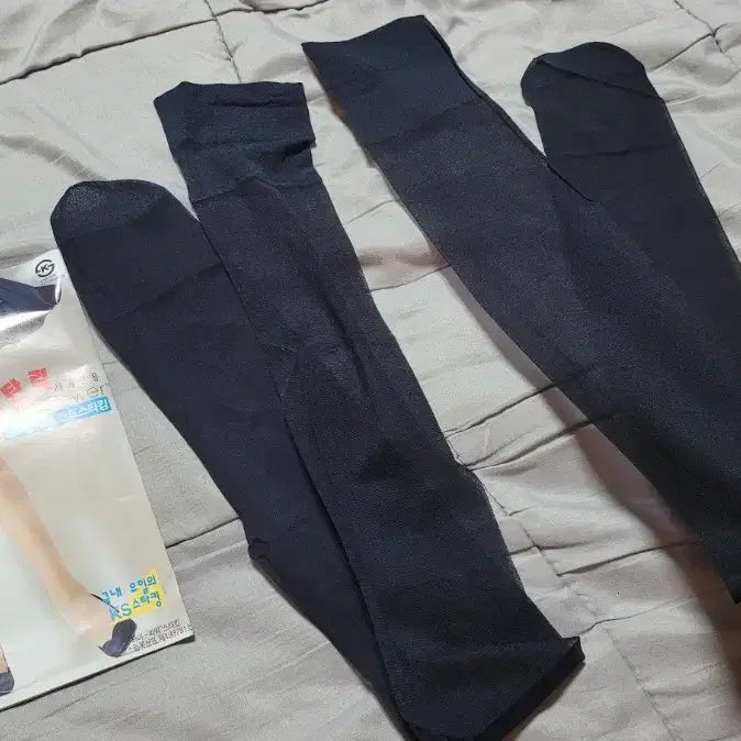 [BUNJANG] Silverbell High Power Black See-Through Daily Band Stockings (10-Pair Set) / 실버벨 하이파워 검정색시스루데일리 밴드스타킹10장 셋트