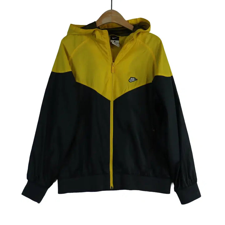 [SOLD OUT] 나이키 NIKE 정품 옐로우 블랙 배색 바람막이 L 키즈 주니어