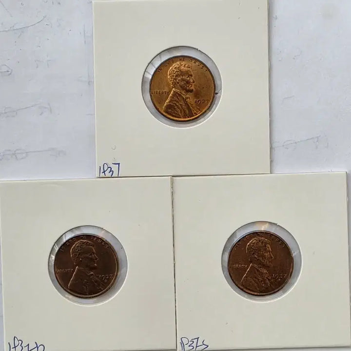 [BUNJANG] Lincoln 1937 Penny Set / 링컨 1센트 1937년도 3종 세트 미사용 페니