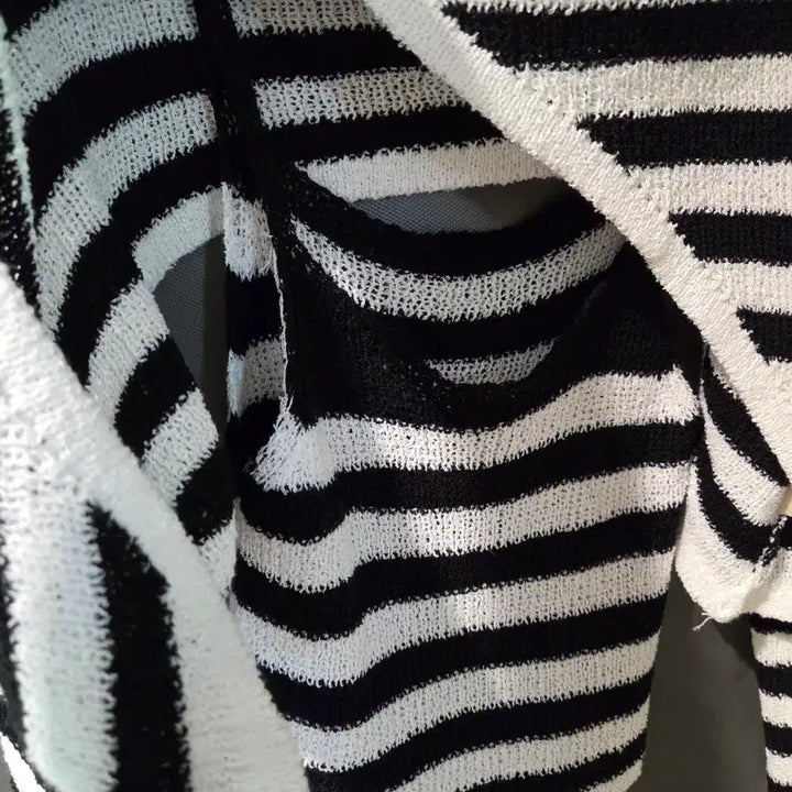 [BUNJANG] ADD Striped Tank Top and Cardigan Set / 에이디디 ADD 단가라 스트라이프 나시 가디건 세트