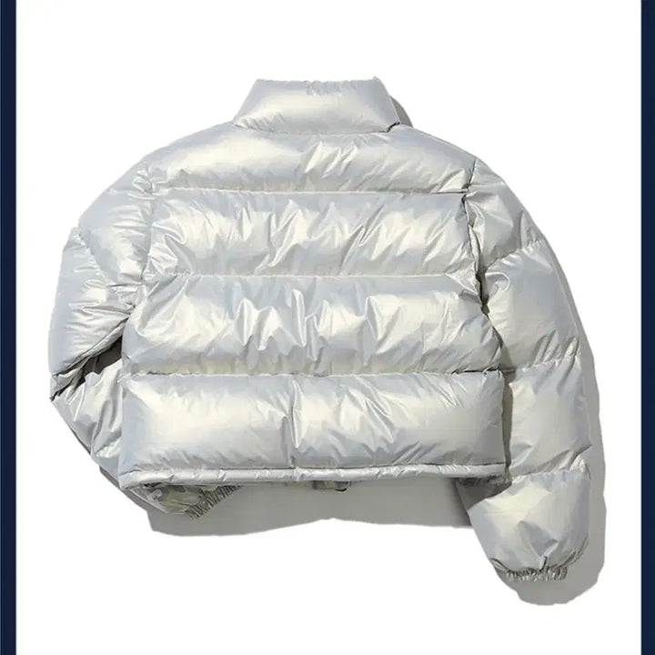 [BUNJANG] Bittercells Glossy Crop Puffer Jacket Silver / 비터셀즈 글로시 크롭 푸퍼 자켓 실버 패딩