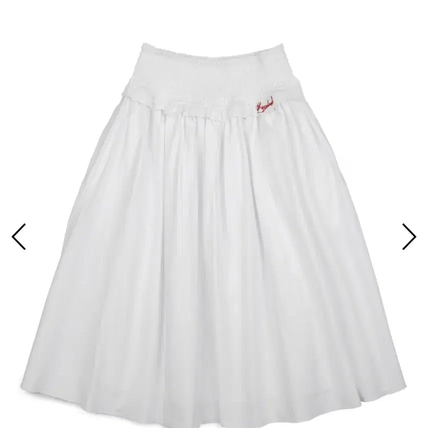 [BUNJANG] Ruffneck Flare Long Skirt White / 러프넥 플레어 롱 훌스커트 화이트