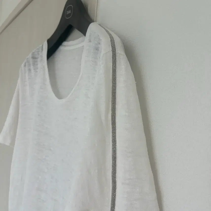 [SOLD OUT] 시슬리(sisley) 화이트 린넨 반팔 티셔츠