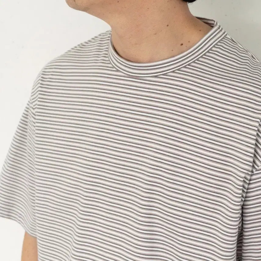 [BUNJANG] Still By Hand Stripe T-shirt Gray/White / 스틸바이핸드 스트라이프 티셔츠 그레이/화이트 2