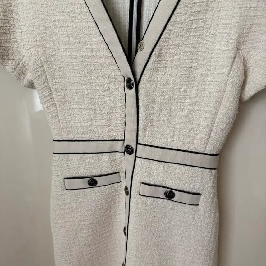 [BUNJANG] Maje Ivory Tweed Dress 36 / 마쥬 아이보리 트위드 원피스 36