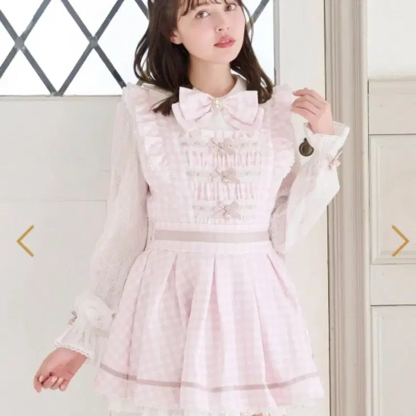 [BUNJANG] Liz Lisa Gingham Tweed Set Pink / 리즈리사 깅엄 트위드 세트업 핑크