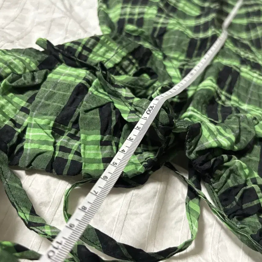 [BUNJANG] Shop Cider Green Check Strap Dress / 샾 사이다 그린 체크 끈 원피스