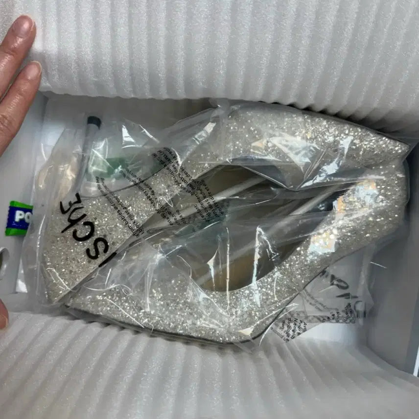 [BUNJANG] LeMonShow Glitter Wedding Shoes Vanilla 230 / 르몽쉐 글리터 웨딩슈즈 바닐라 230 (정사이즈 235)