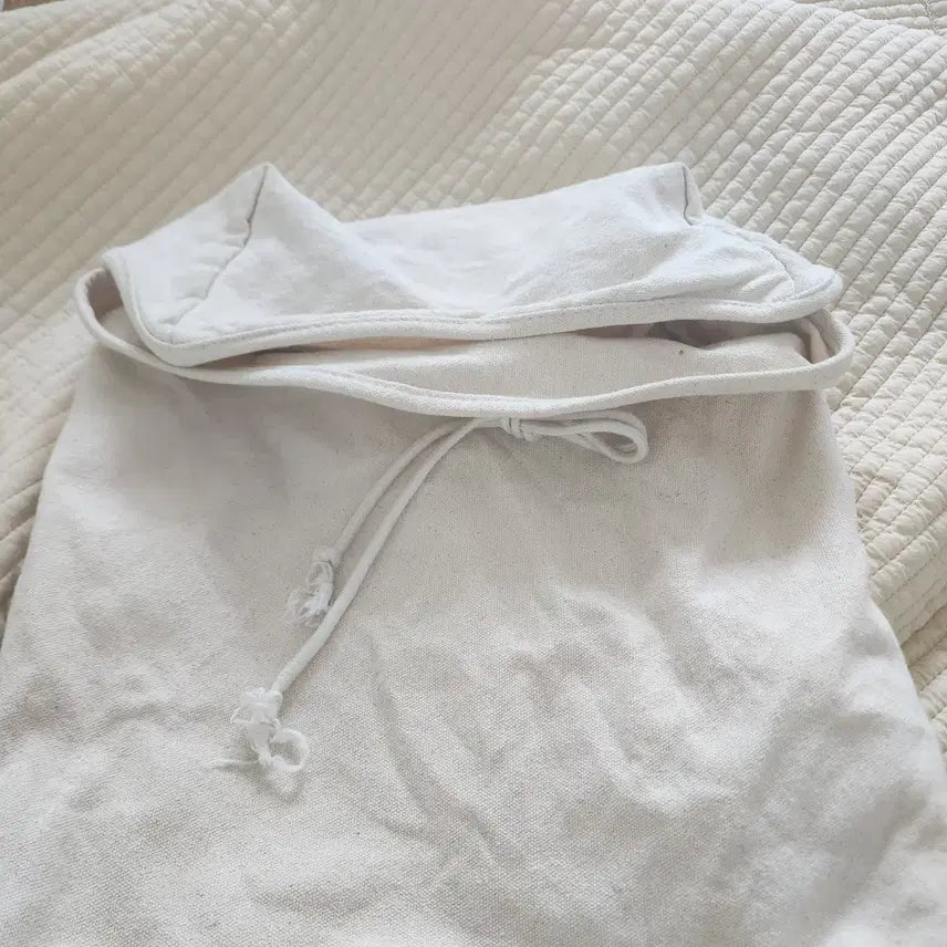 [BUNJANG] Simple Ivory Canvas Backpack / 캔버스가방 가벼움 심플 아이보리