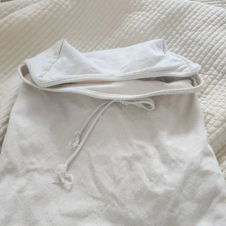 [BUNJANG] Simple Ivory Canvas Backpack / 캔버스가방 가벼움 심플 아이보리
