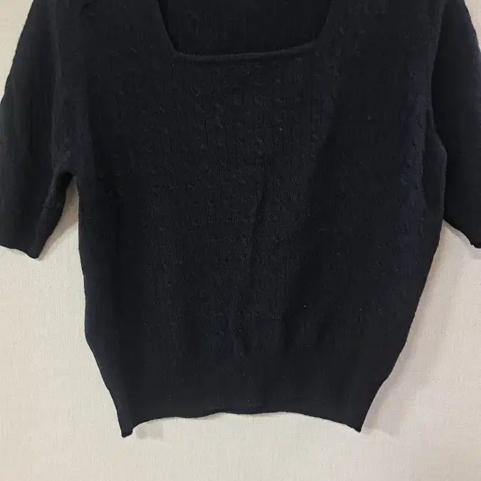 [BUNJANG] SIE Square Neck Short Sleeve Knit Top / SIE 스퀘어넥 반팔 니트 블랙(s 블랙)
