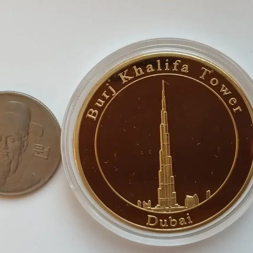 [BUNJANG] Dubai Tower Gold Plated Commemorative Medal / 두바이 타워 금도금 압인제 메달