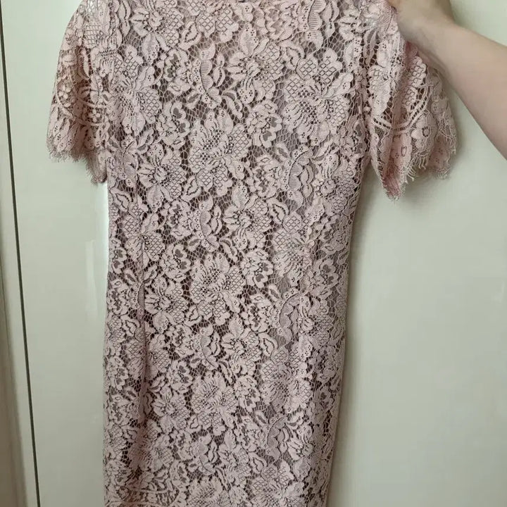 [BUNJANG] Pink Lace Mini Dress / 레이스 핑크 원피스