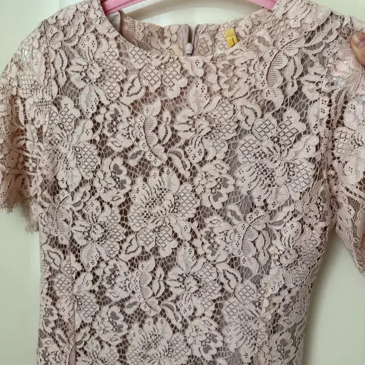 [BUNJANG] Pink Lace Mini Dress / 레이스 핑크 원피스