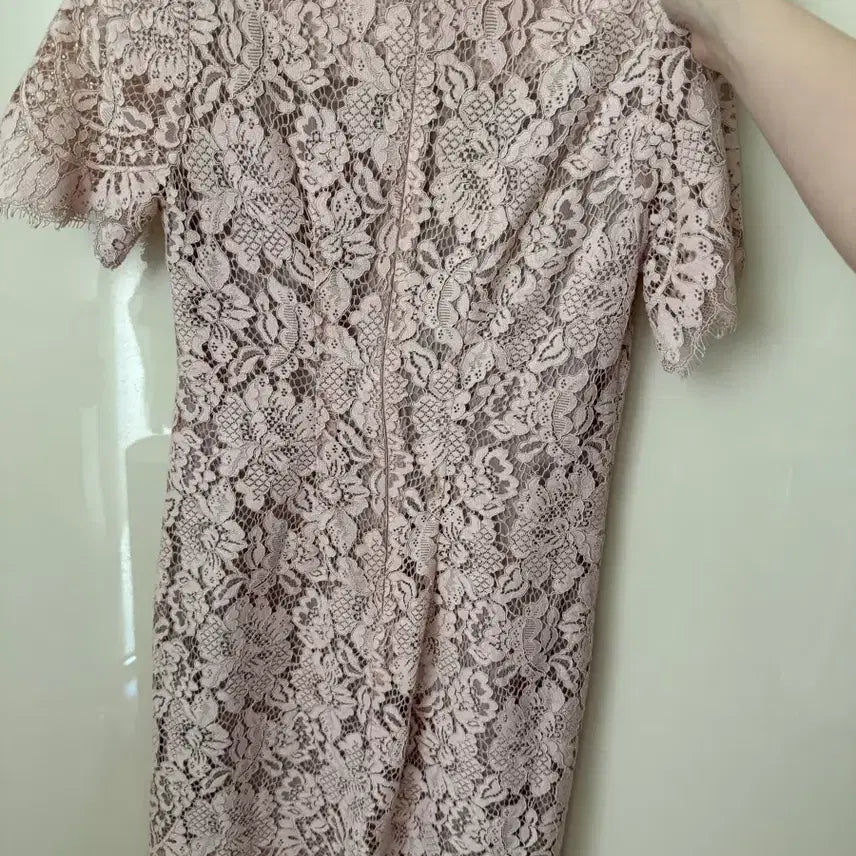 [BUNJANG] Pink Lace Mini Dress / 레이스 핑크 원피스