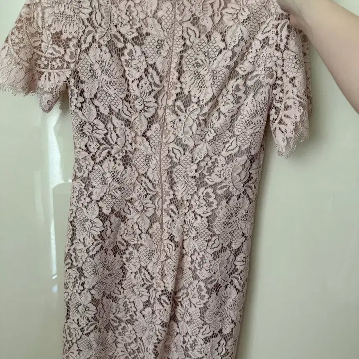[BUNJANG] Pink Lace Mini Dress / 레이스 핑크 원피스