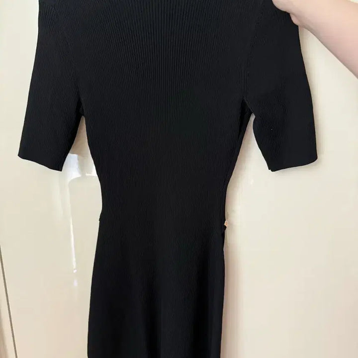 [BUNJANG] Black Gold Button Knit Dress / 블랙 금장 버튼 니트 원피스