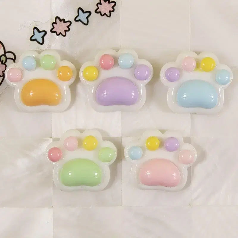 [BUNJANG] Color Cat Paw Deco Parts (10pcs) / 칼라 고양이 발바닥 데코덴 파츠  탑꾸재료 10개당 랜덤
