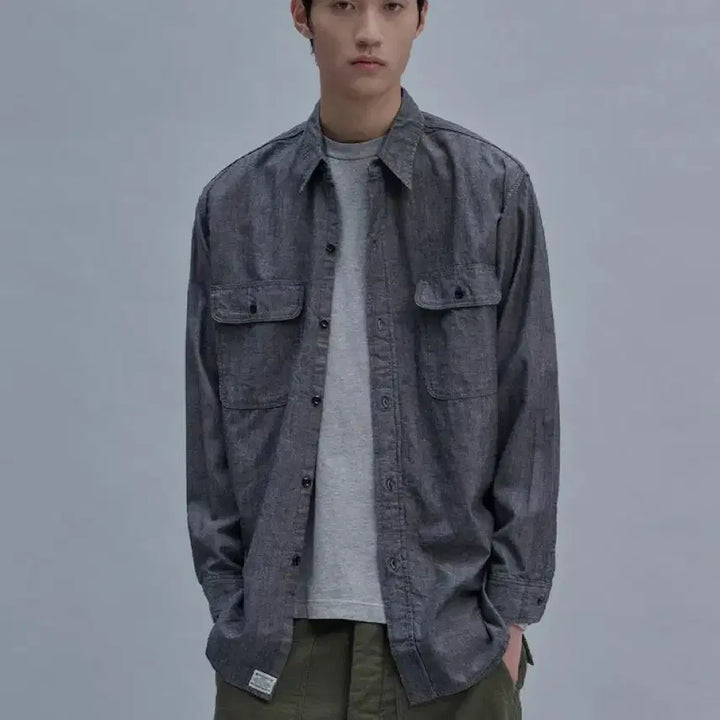 [SOLD OUT] orslow / Chambray Work Shirt Black / 4