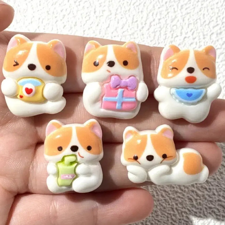 [BUNJANG] Random Dog Decoden Parts (10 Pieces) / 귀여운 강아지 데코덴 파츠  탑꾸재료 10개당 랜덤