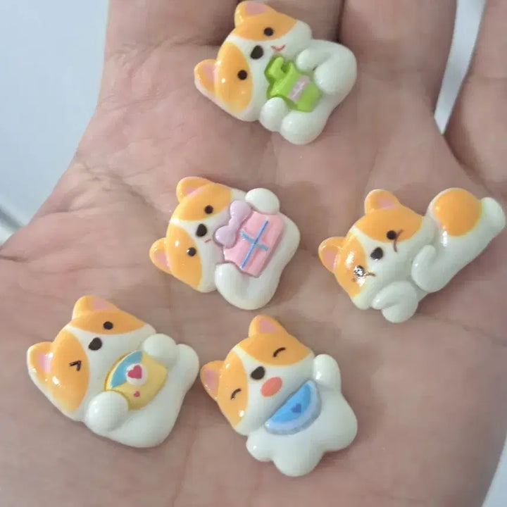 [BUNJANG] Random Dog Decoden Parts (10 Pieces) / 귀여운 강아지 데코덴 파츠  탑꾸재료 10개당 랜덤
