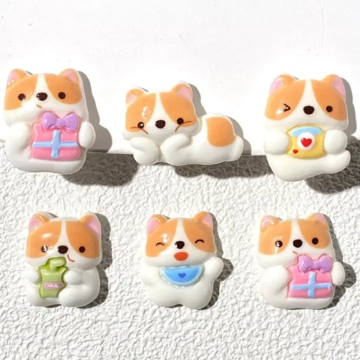 [BUNJANG] Random Dog Decoden Parts (10 Pieces) / 귀여운 강아지 데코덴 파츠  탑꾸재료 10개당 랜덤